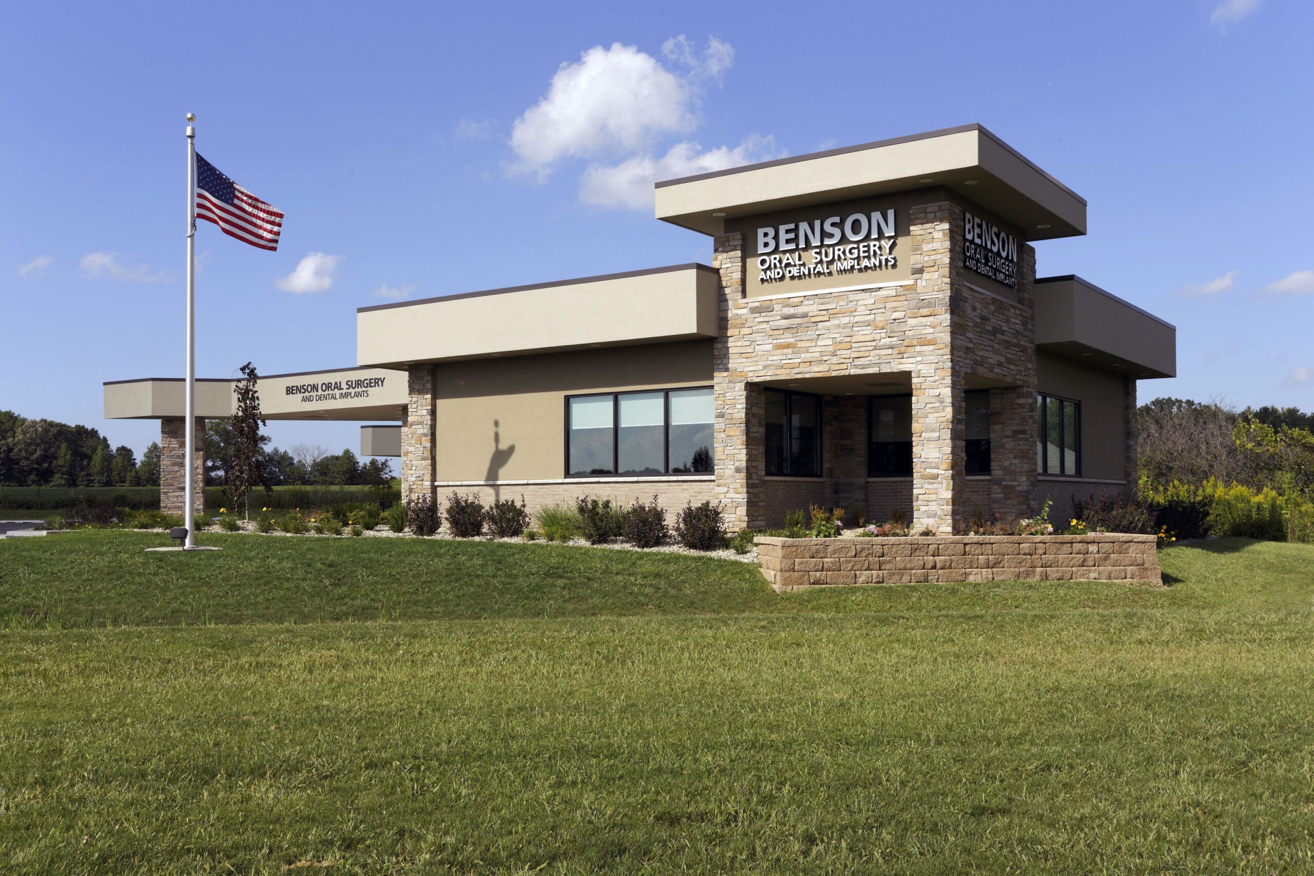Exterior of Benson Oral Surgery and Dental Implants designed by GMF Architecture & Development in Northwest Indiana.