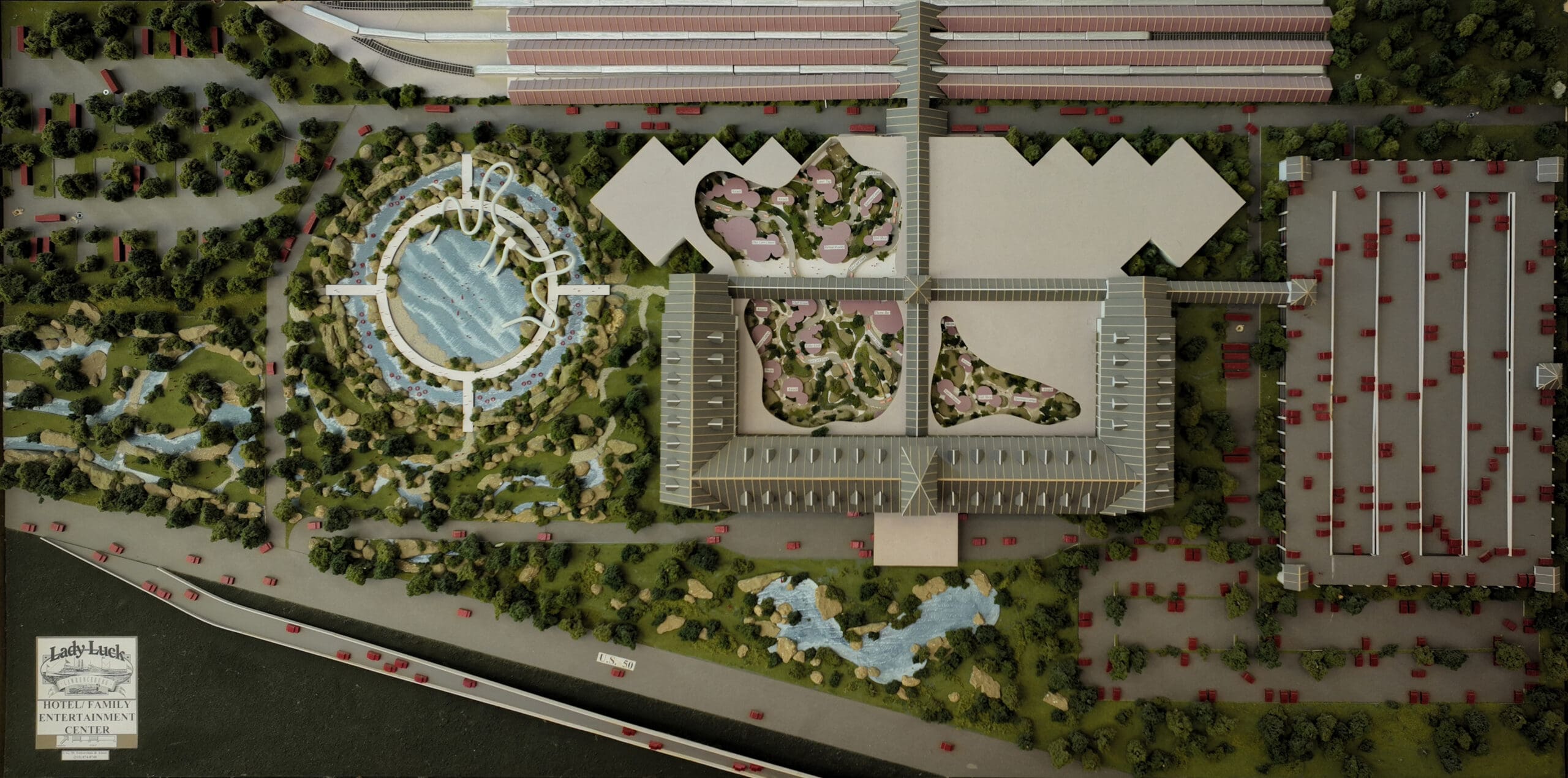 Architectural model of Lady Luck Hotel and Family Entertainment Center designed by GMF Architecture & Development.