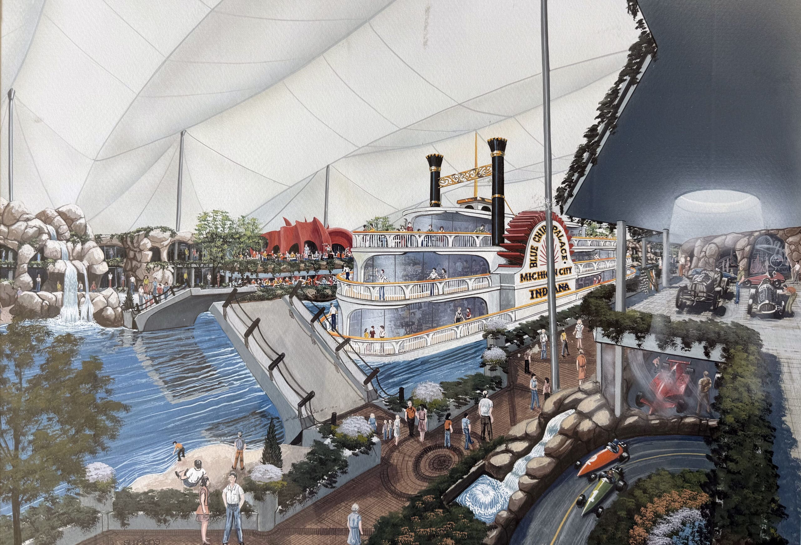 Concept art for Blue Chip Palace in Michigan City Indiana by GMF Architecture & Development.