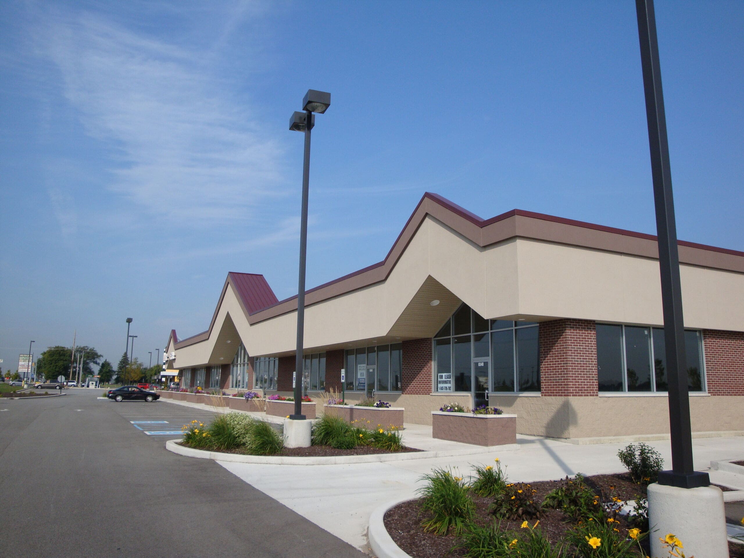 Commercial retail center designed by GMF Architecture & Development in Portage, IN.